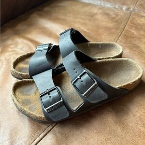 Kids Birkenstock Black Double Strap Sandals